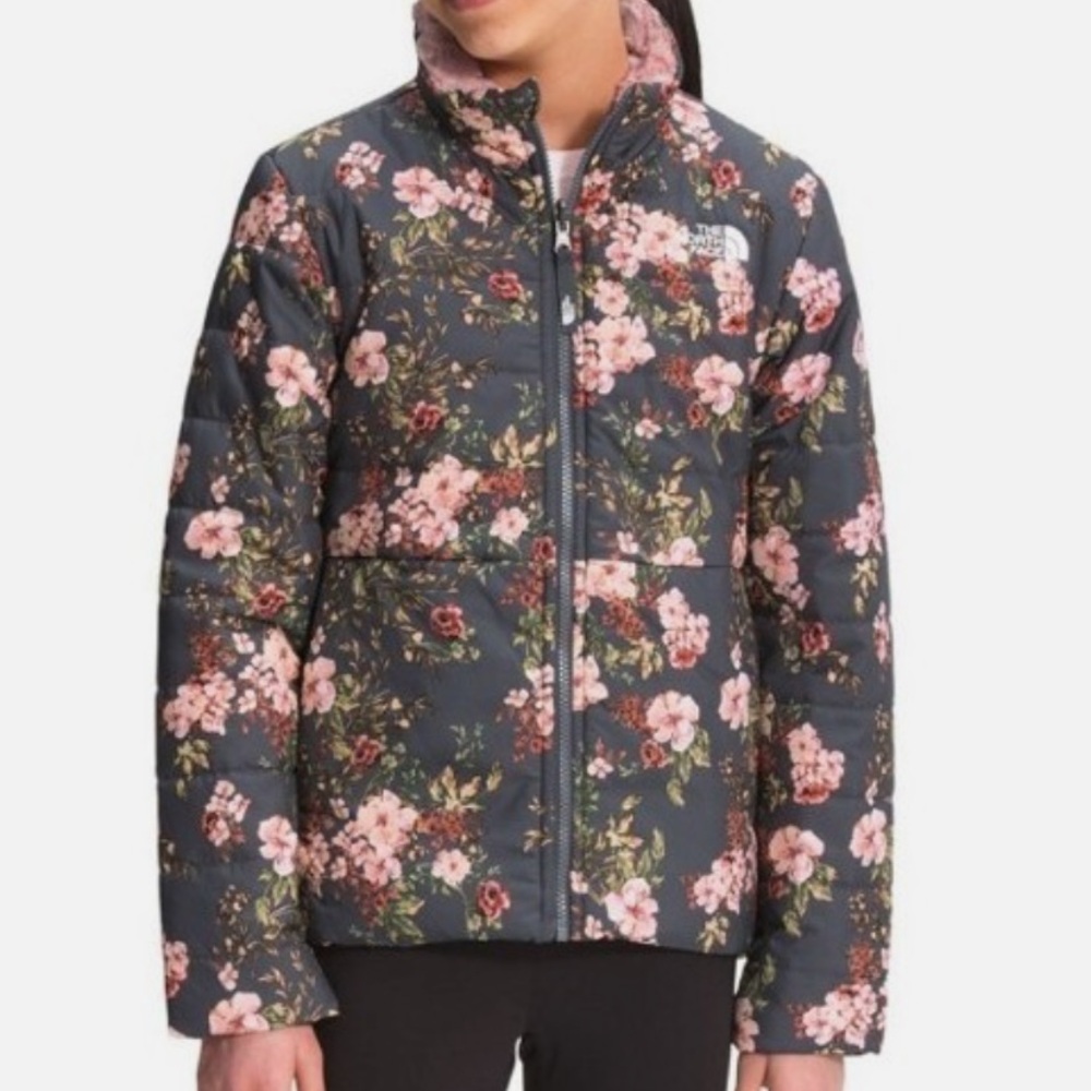 The North Face girls reversible Mossbud Swirl jacket, used size Lg (14/16)